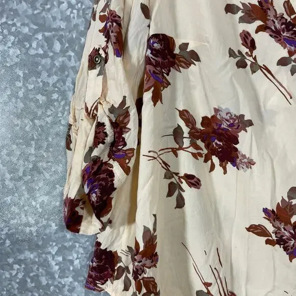 Torrid Pale Yellow Earthtones Floral Harper Blouse - 1 (1X) - Women's Plus Size - Picture 3 of 8